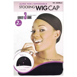 [M.14645.258] Magic Collection Magic Stocking Wig Cap Black 2pcs 