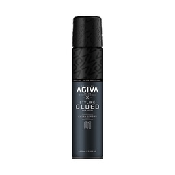 [M.16174.548] Agiva Styling GLUED Haarspray Extra Strong Schwarz  n°01  400ml